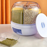 FreshKeep™ 360° Rotating Rice & Grain Dispenser – 6KG Airtight Moisture-Proof Food Storage Container