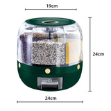 FreshKeep™ 360° Rotating Rice & Grain Dispenser – 6KG Airtight Moisture-Proof Food Storage Container