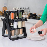 SpinMaster™ Rotating Spice Rack – 18-Piece Countertop Rack with Spinning Jars for Easy Access