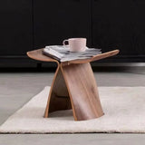 Curved Bentwood Stool – Stylish, Compact Ottoman for Any Space