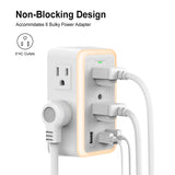 6-Outlet USB Wall Charger Extender – Surge Protected with USB-C, 3 USB Ports & Built-In Night Light